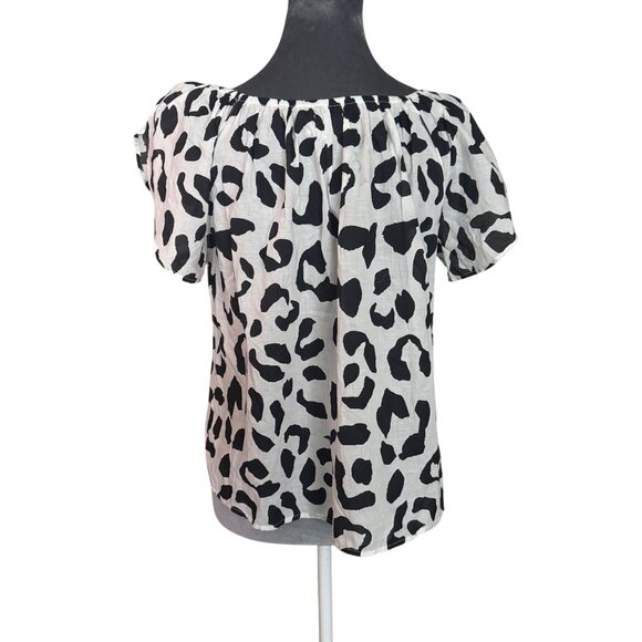 Velvet by Graham and Spencer Animal Print Off-Shoulder Top Short Sleeve Size XS - Picture 6 of 8
